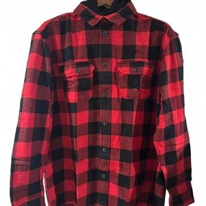 Brand New Men’s Checkered Hooded Flannel Shirt Jacket Size Medium